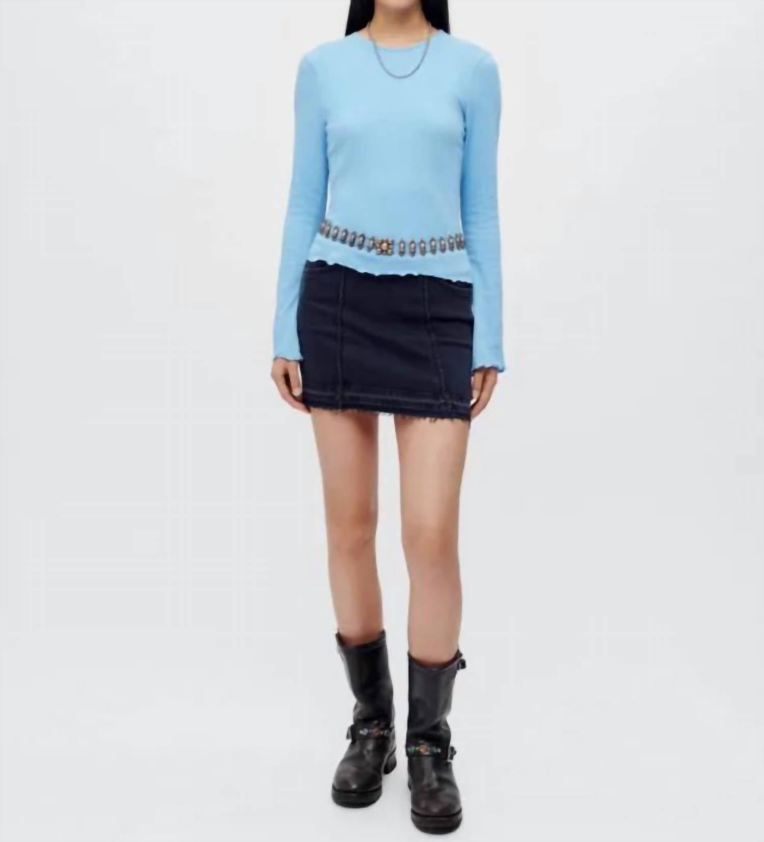 Re/Done - Crinkle Bell Long Sleeve Top