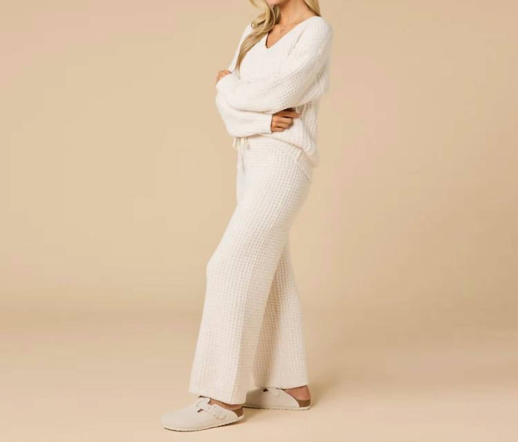 Softies - Marshmallow Waffle V-neck Lounge Set