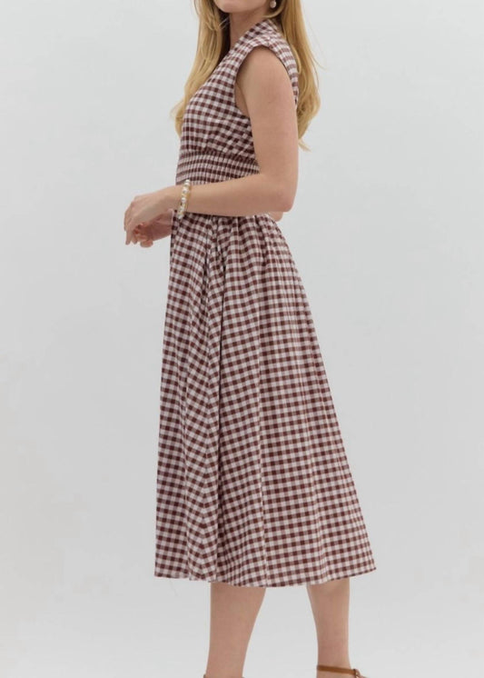 Entro - Ginger Gingham Midi Dress