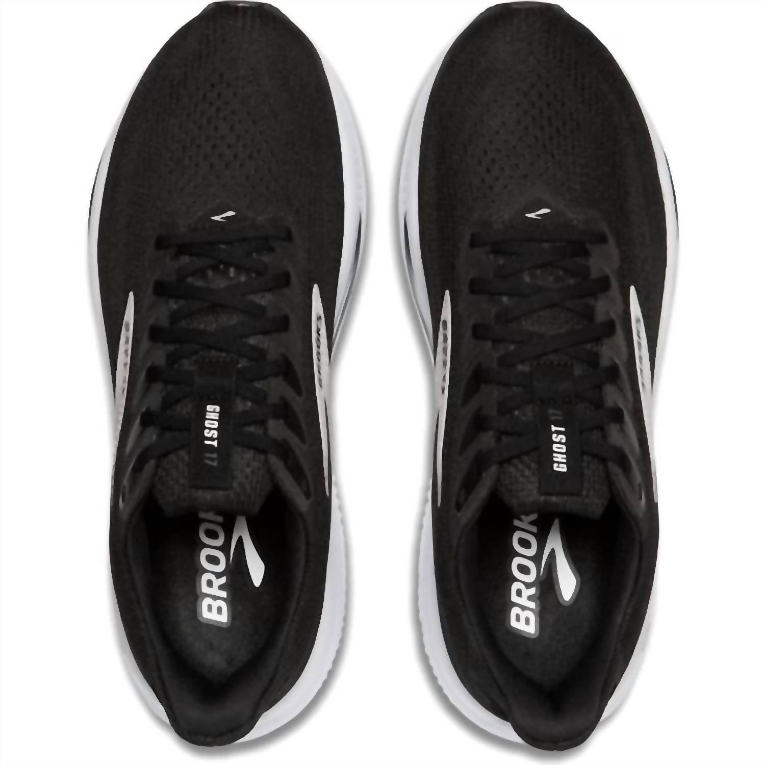 BROOKS Men's Ghost 17 Running Shoes in black grey white 5 - men's shoe - view 4