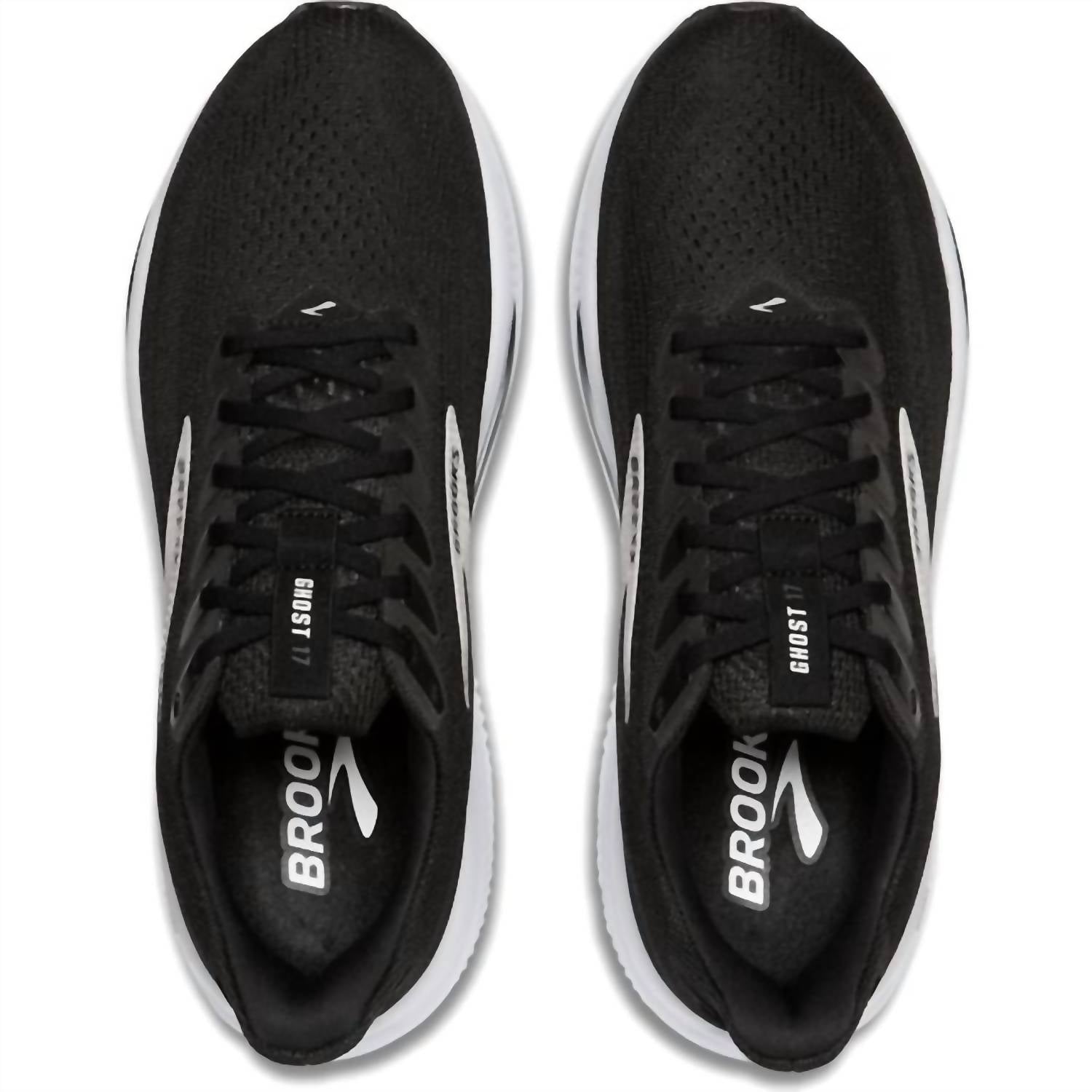 BROOKS Men's Ghost 17 Running Shoes in black grey white - men's shoe - view 5