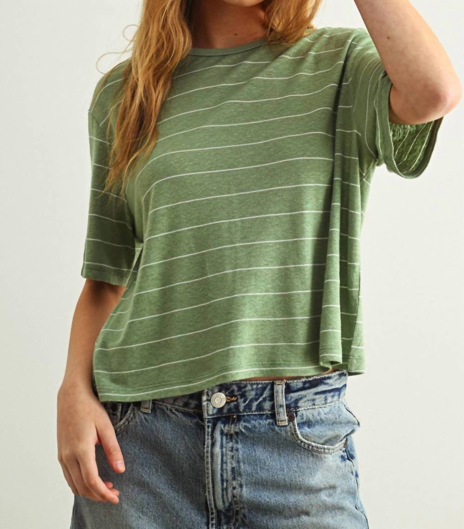 Miou Muse - Stripe Cotton Linen Top