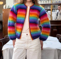 Rose Carmine - Mini Jacket Stripes Cardigan