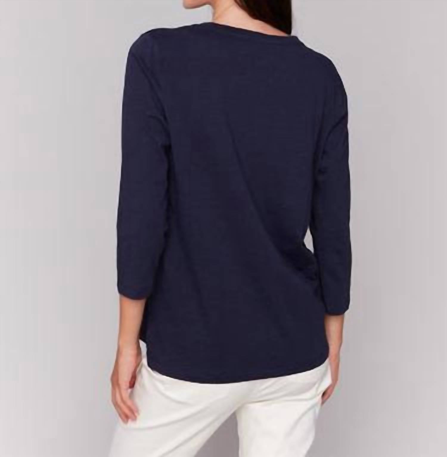 Charlie B - Organic Cotton Slub 3/4 Sleeve Top