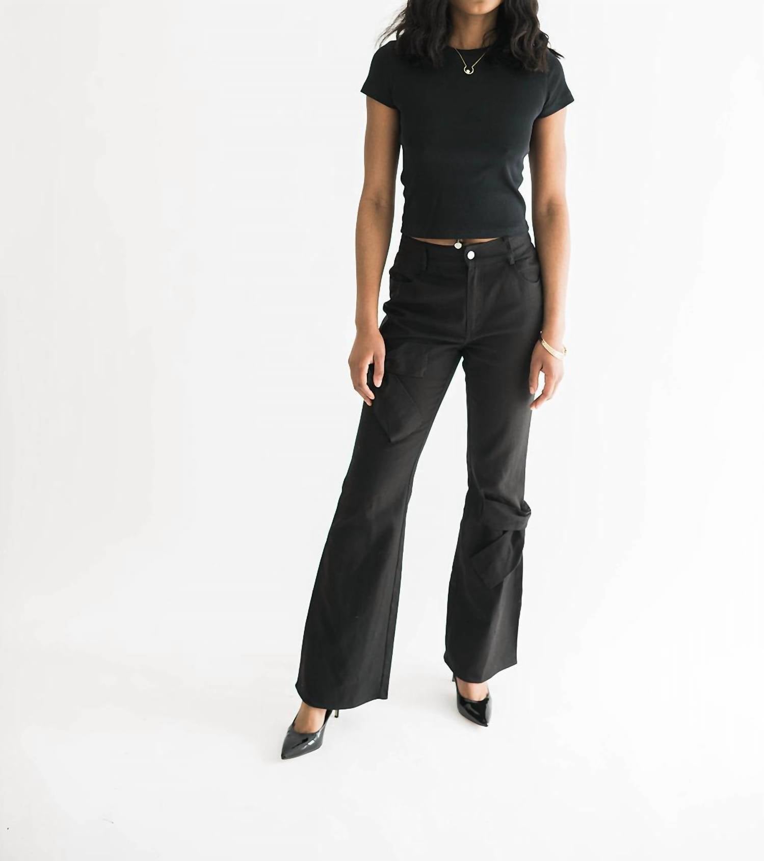 Falcon Park - Haddy Bow Detail Flare Jeans
