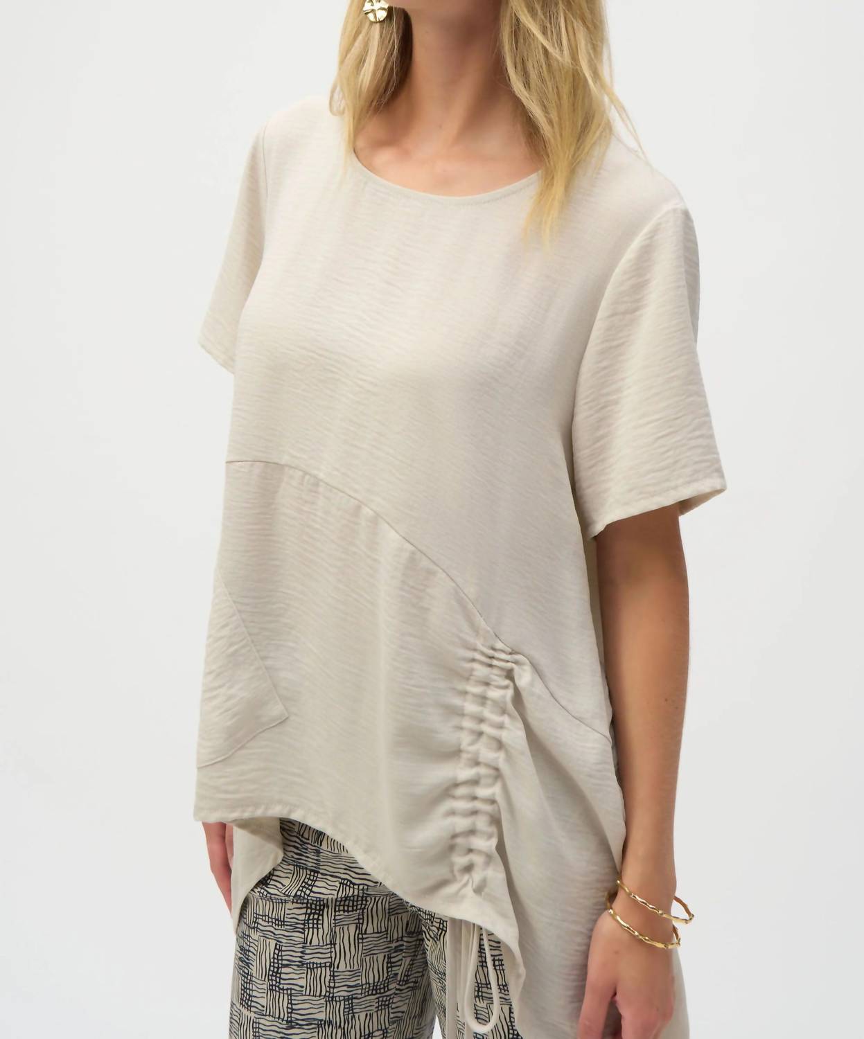 Joseph Ribkoff - Ruched Boxy Gauze Top