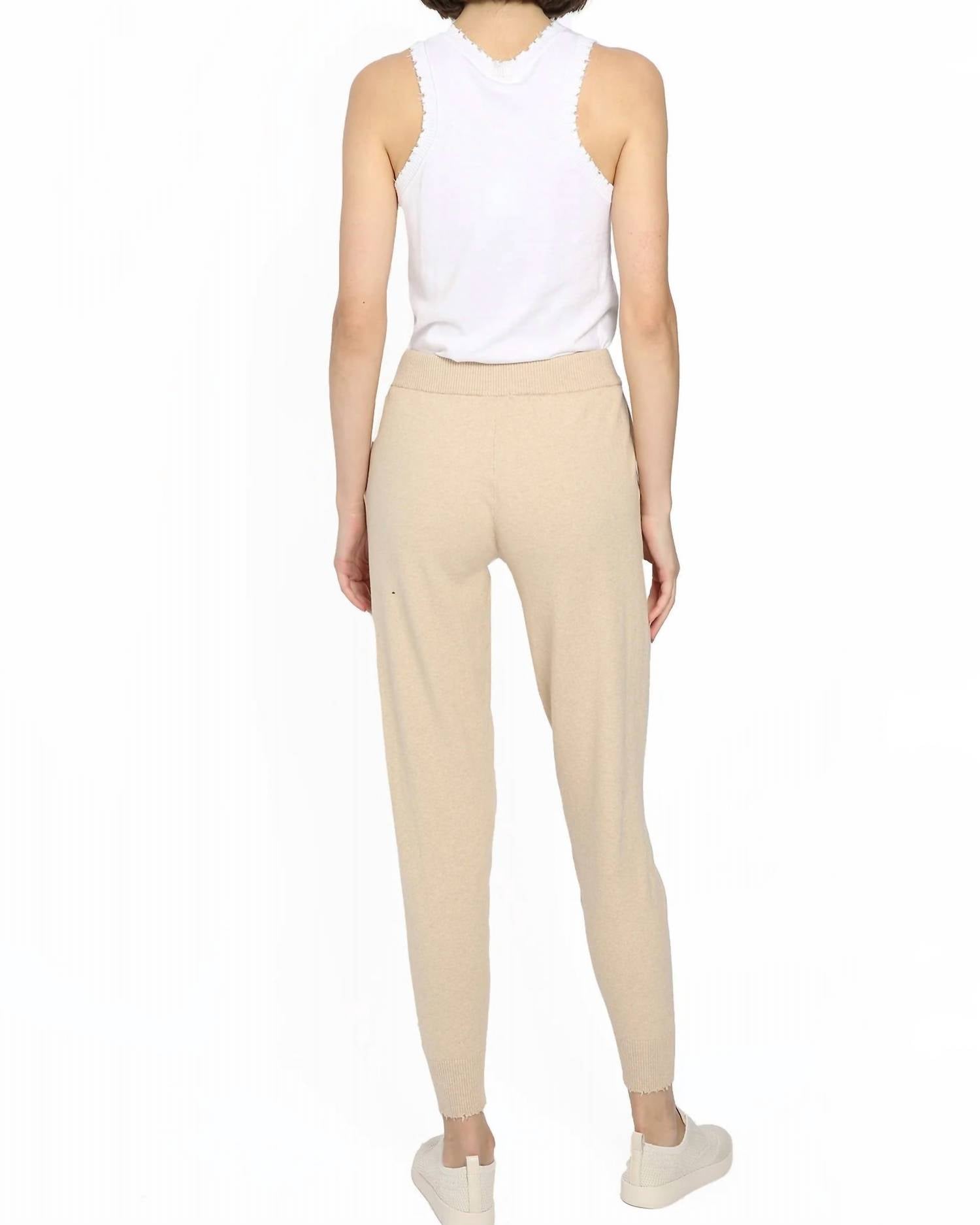Minnie Rose - Cotton Cashmere Frayed Jogger