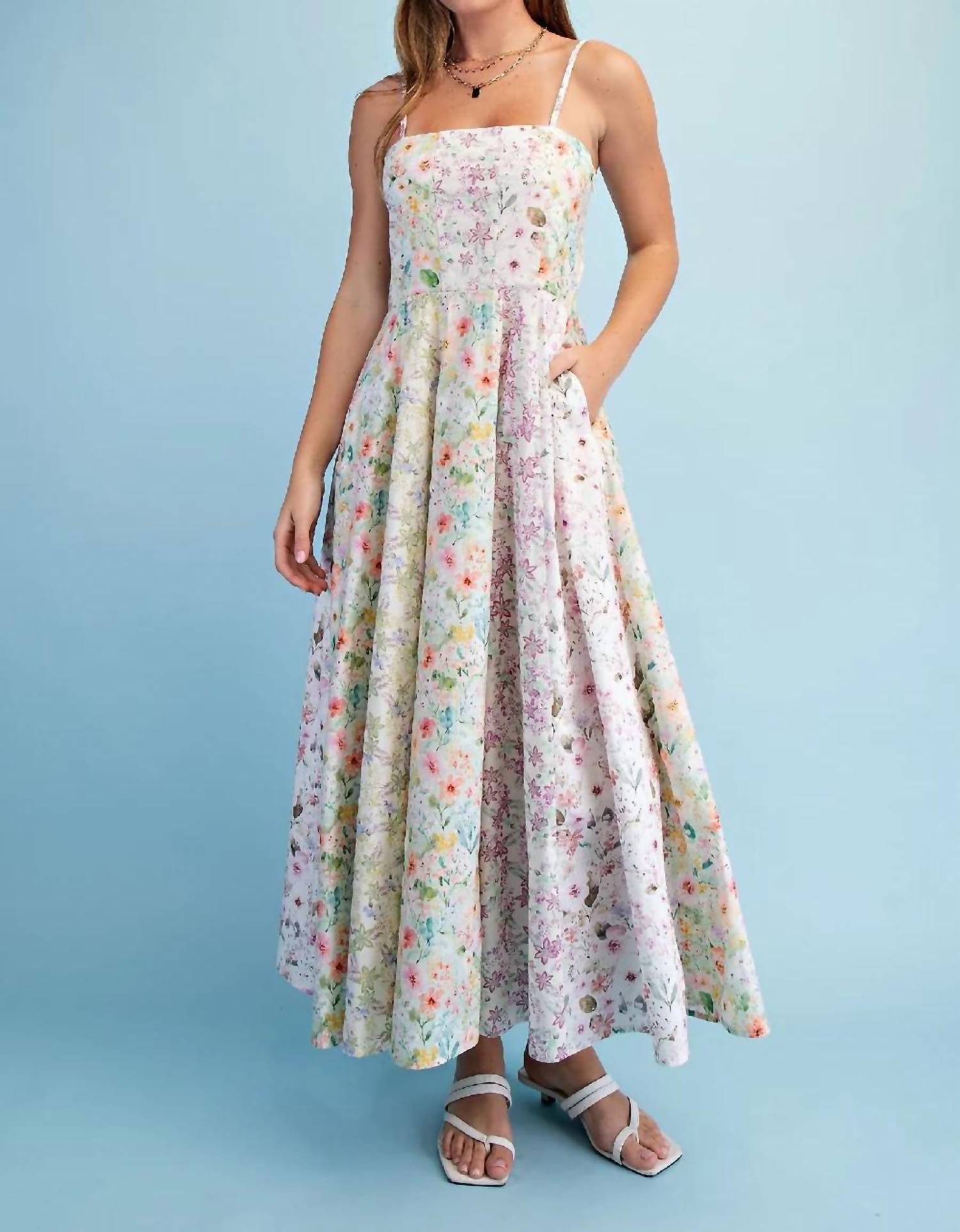 Gigio - Mixed Floral Cotton Maxi Dress