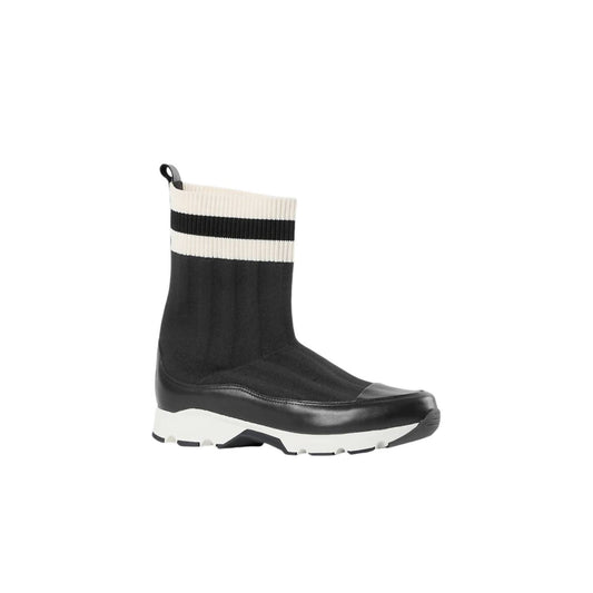 All Black - Women's Stripey Sock Boot