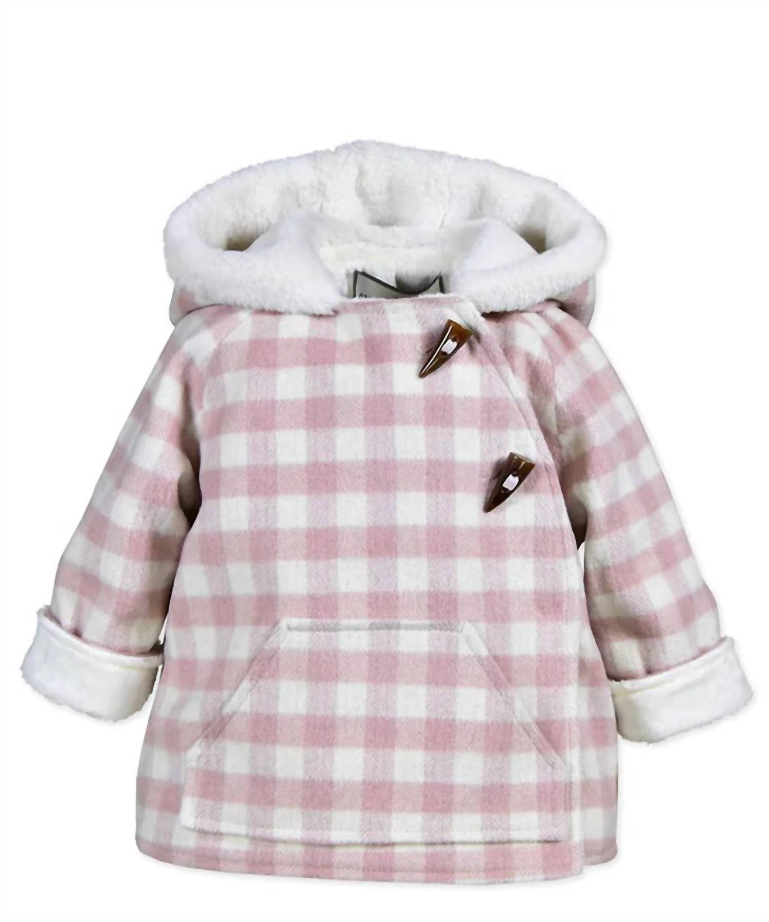 American Widgeon Girl's Plaid Wrap Jacket in pink - kids' shirt