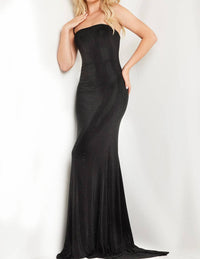 Jovani - Embellished Strapless Sheath Dress