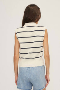 Melissa Nepton - Women's Adella Knit Stripe Button Up Top