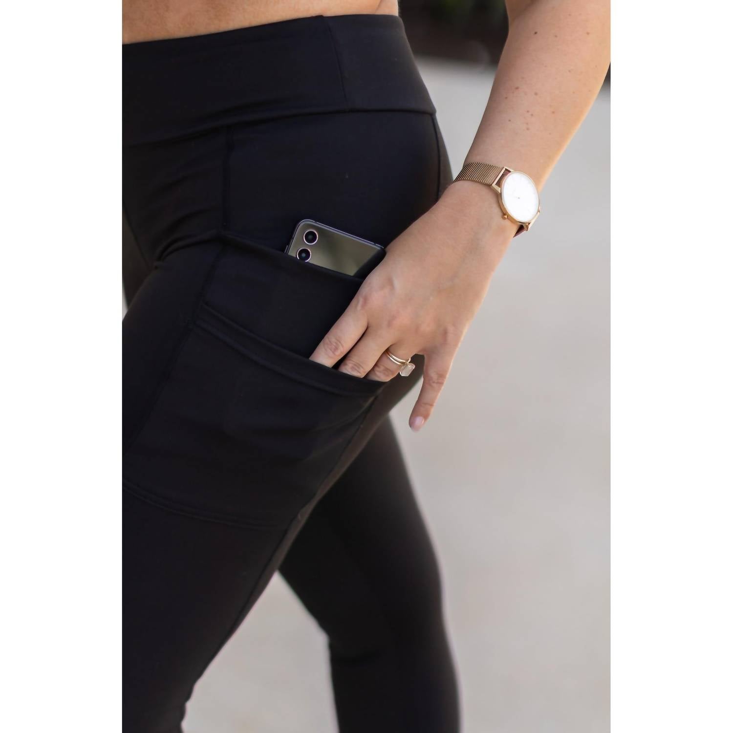 Julia Rose Shannon Double Pocket Sculpting Leggings in black 1 - women's pants - view 5