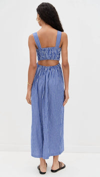 STATESIDE Poplin Stripe Dress in blue - women's dress - detail view