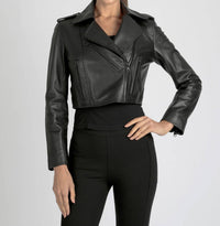 Blanc Noir - Cleo Cropped Moto Jacket