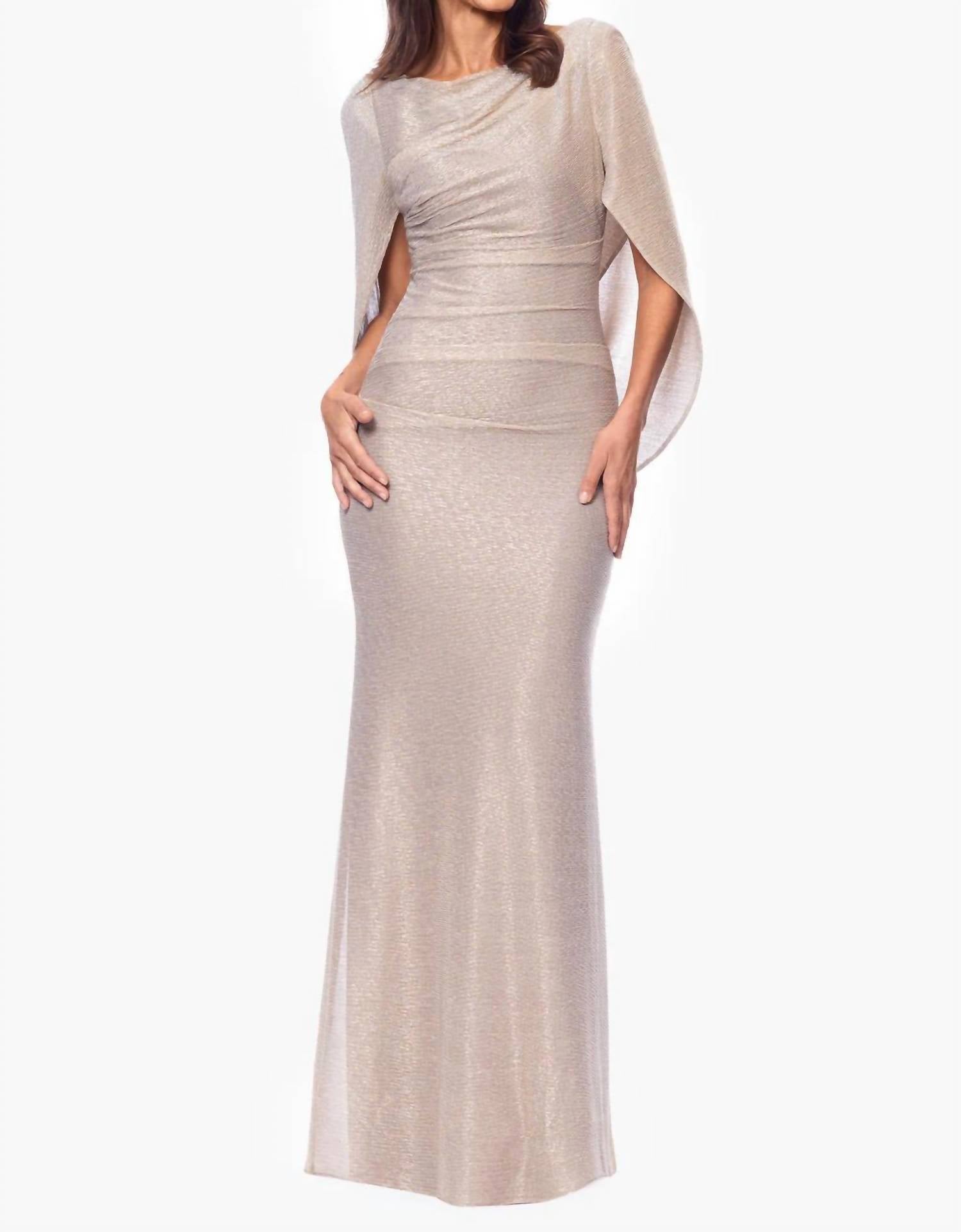 Betsy & Adam - Celine Boat Neck Crinkle Gown