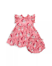 PINK CHICKEN Girls' Jennifer Dress Set in pink candy cane santa - item