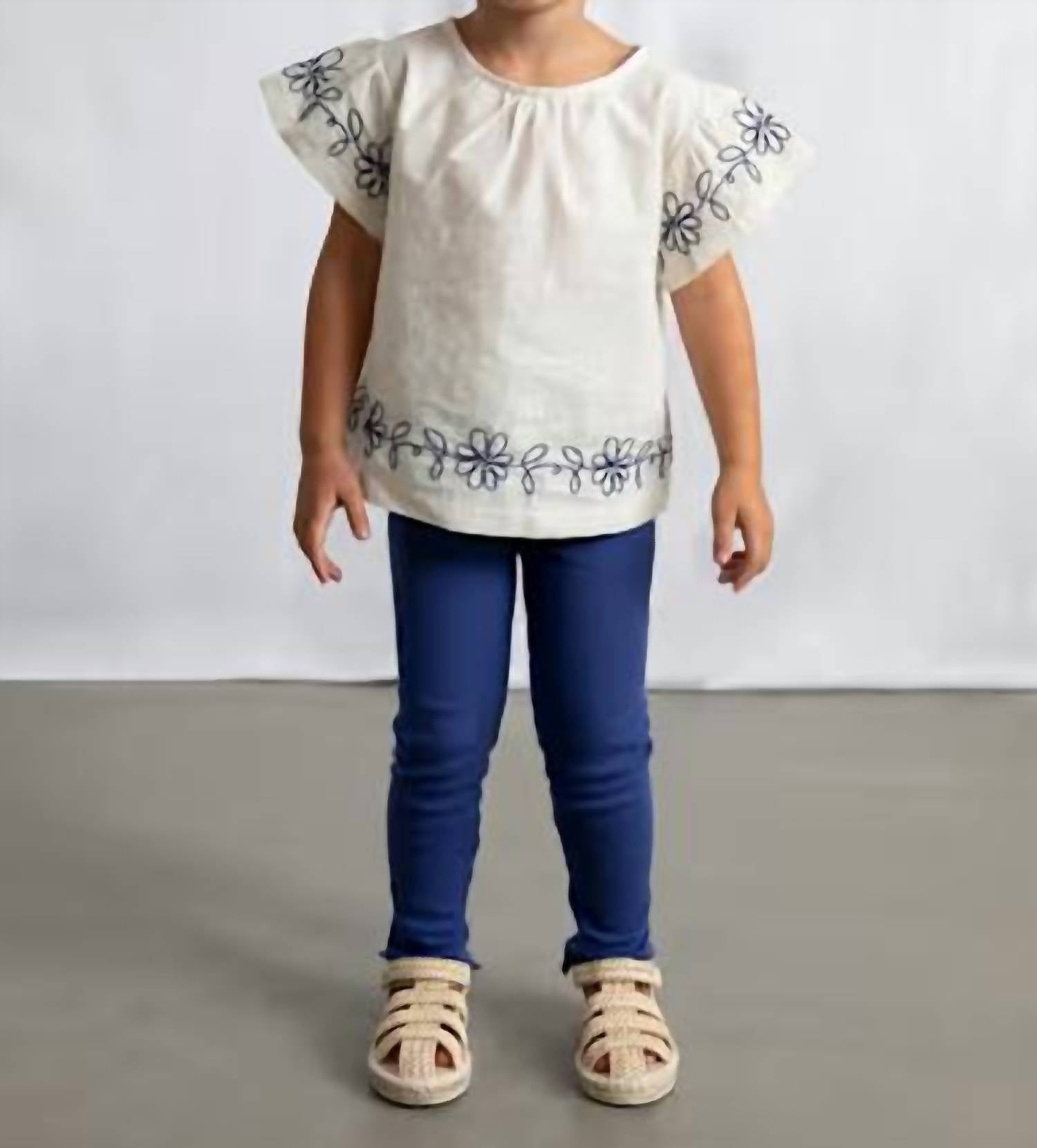 Mayoral - Embroidered Tee And Leggings Set