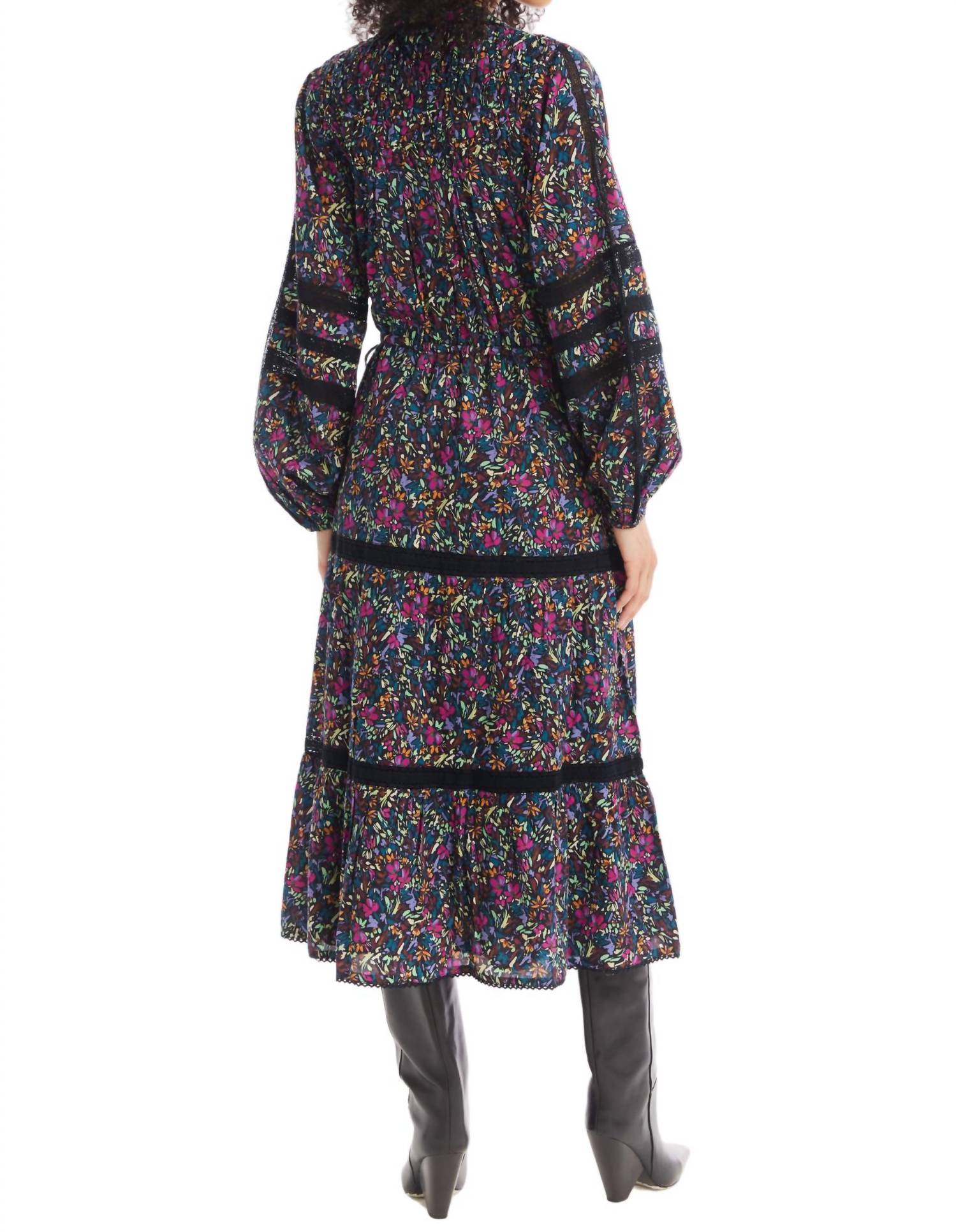 ALLISON NEW YORK LULU MIDI DRESS in ditsy floral - women's dress - detail view
