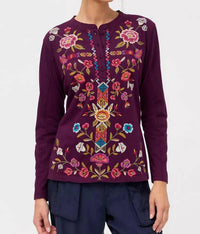 Johnny Was - Anaya raw seam henley Button Down