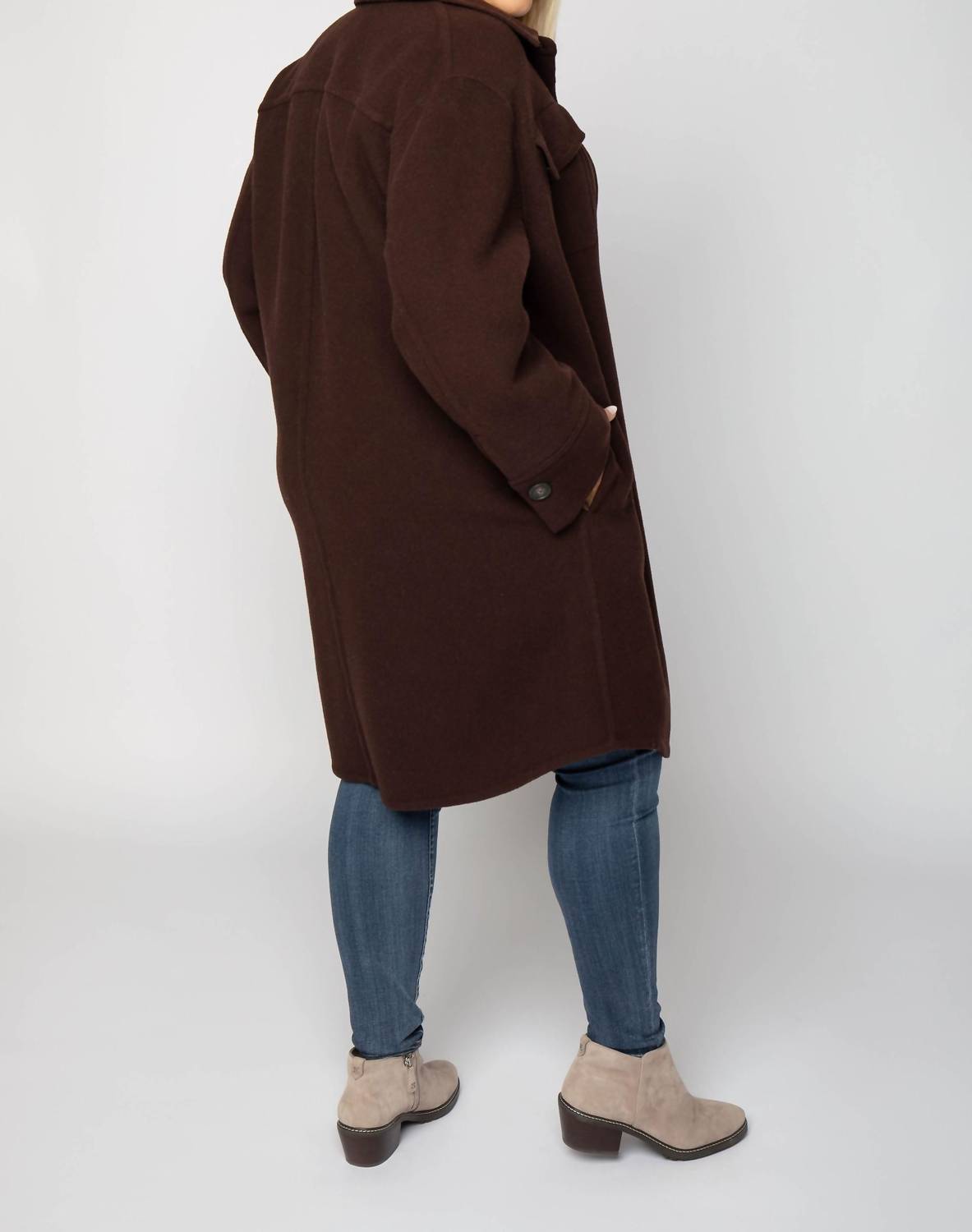 Vince - Brushed Wool Button Down Shirt Coat - Plus