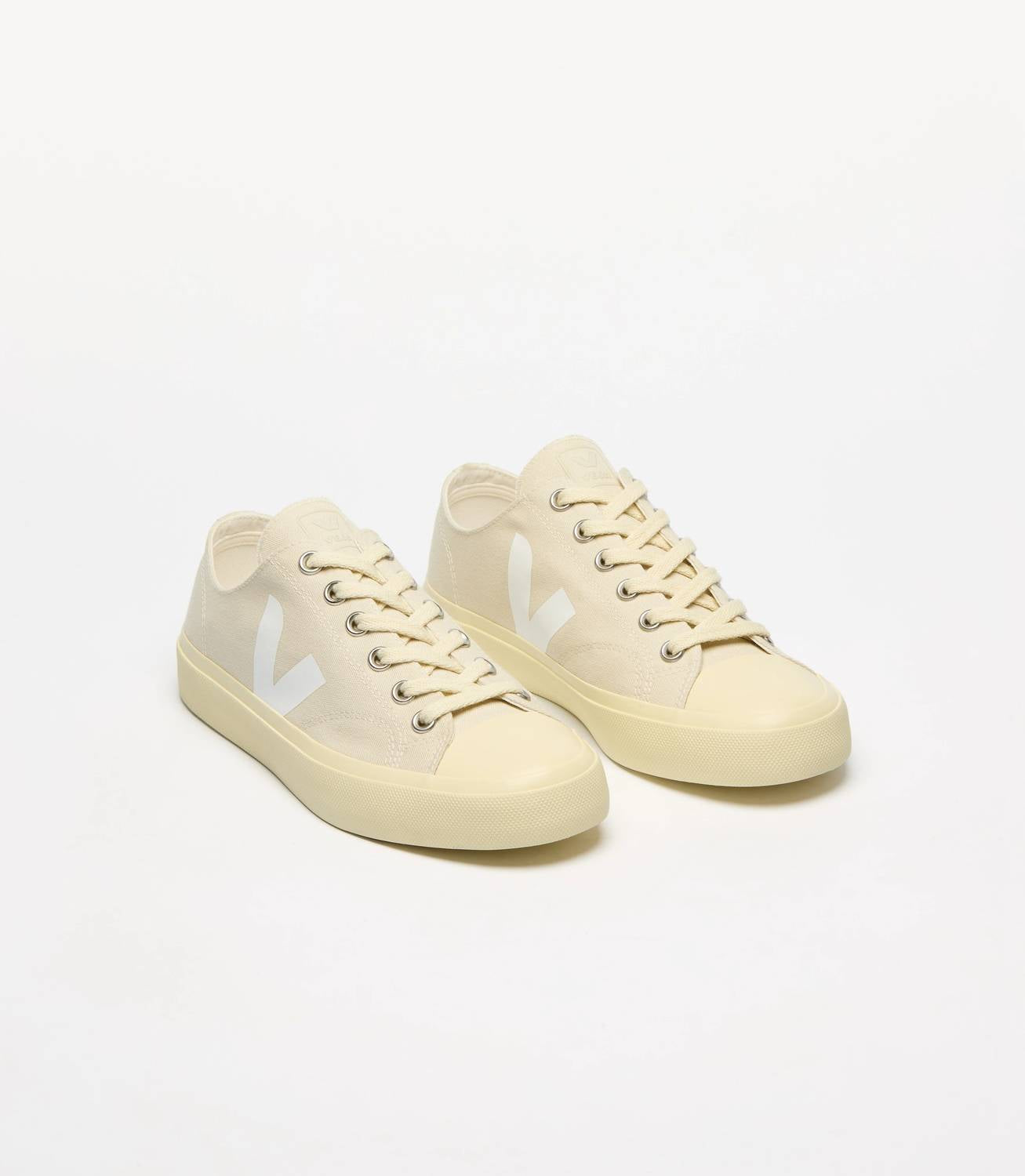 VEJA Men's Wata Ii Low Canvas Sneakers in cream - men's sneaker - detail view