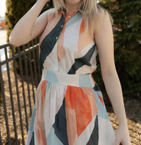 ELAN Abstract Maxi Dress in multi - women's dress - detail view