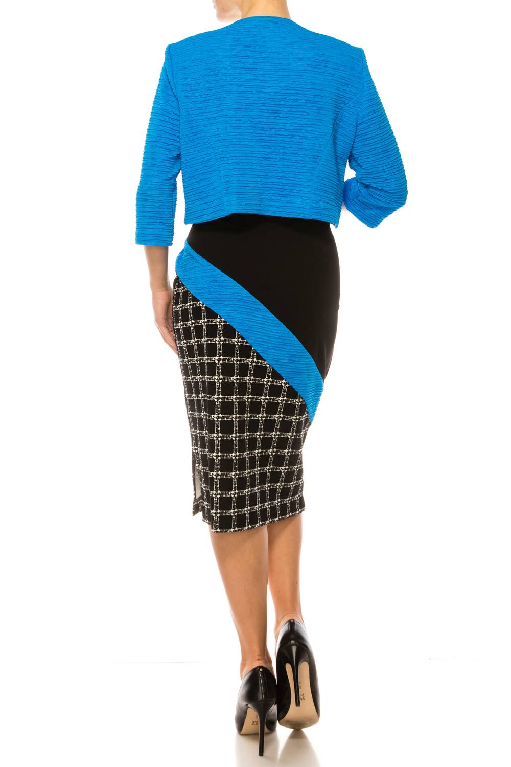 Maya Brooke - Angled Contrast Print Jacket Dress