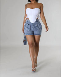 Good Time Usa - Keata Cargo Denim Shorts