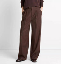 Vince - Italian Wool-blend Pleated Wide-leg Trousers