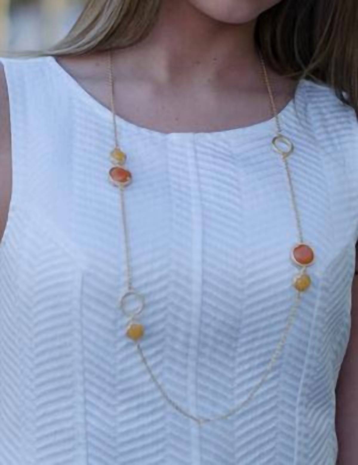 Ya Los Angeles - Sleeveless Dress with Textured Pattern