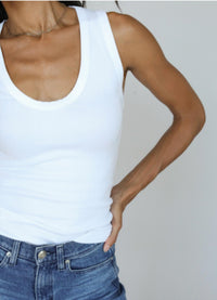 Perfectwhitetee - Jordan U Neck Ribbed Tank