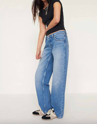 Free People Tennessee Low Rise Boyfriend Jeans in light wash - women's jeans - detail view