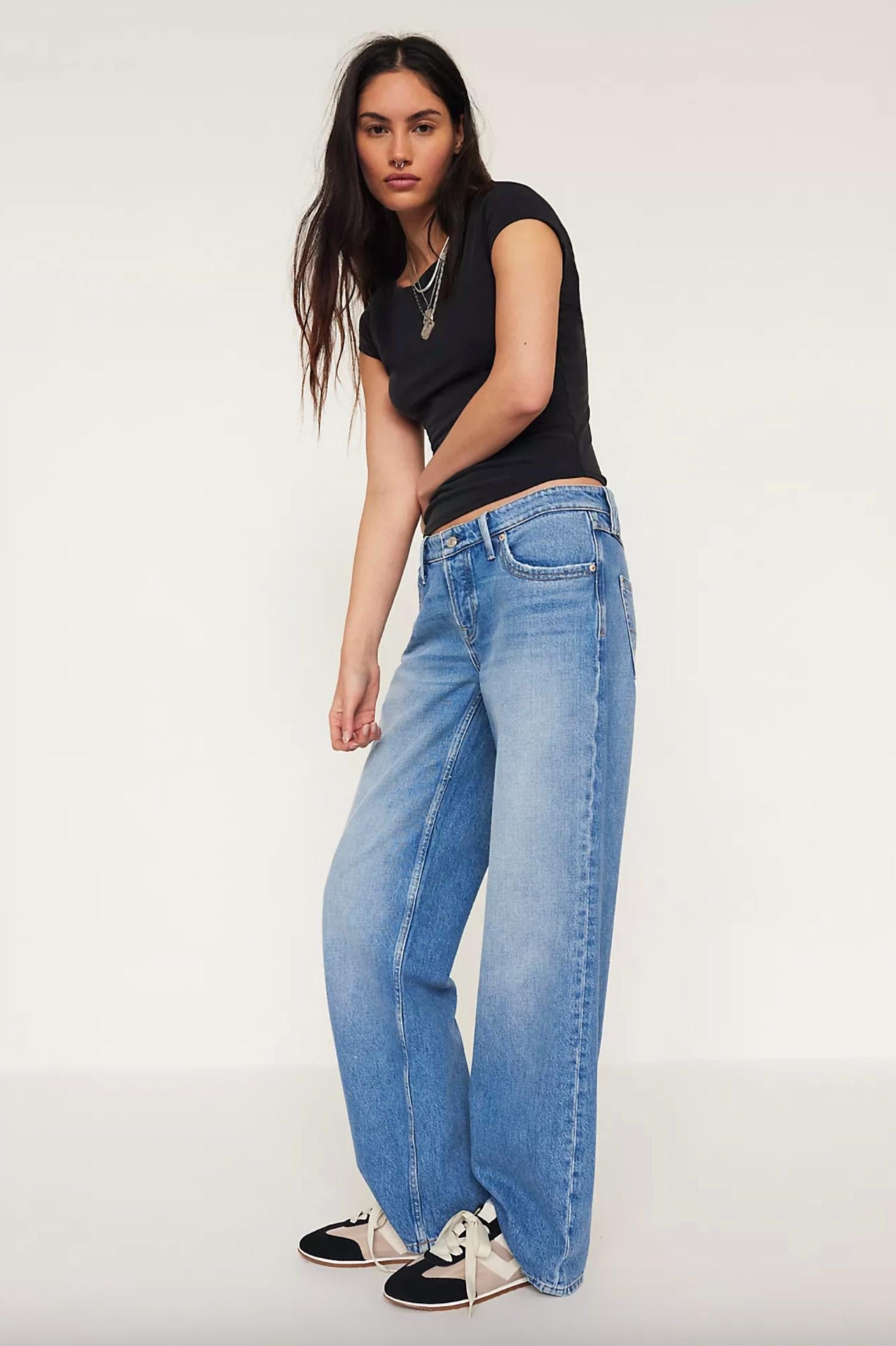 Free People Tennessee Low Rise Boyfriend Jeans in light wash - women's jeans - alternate view