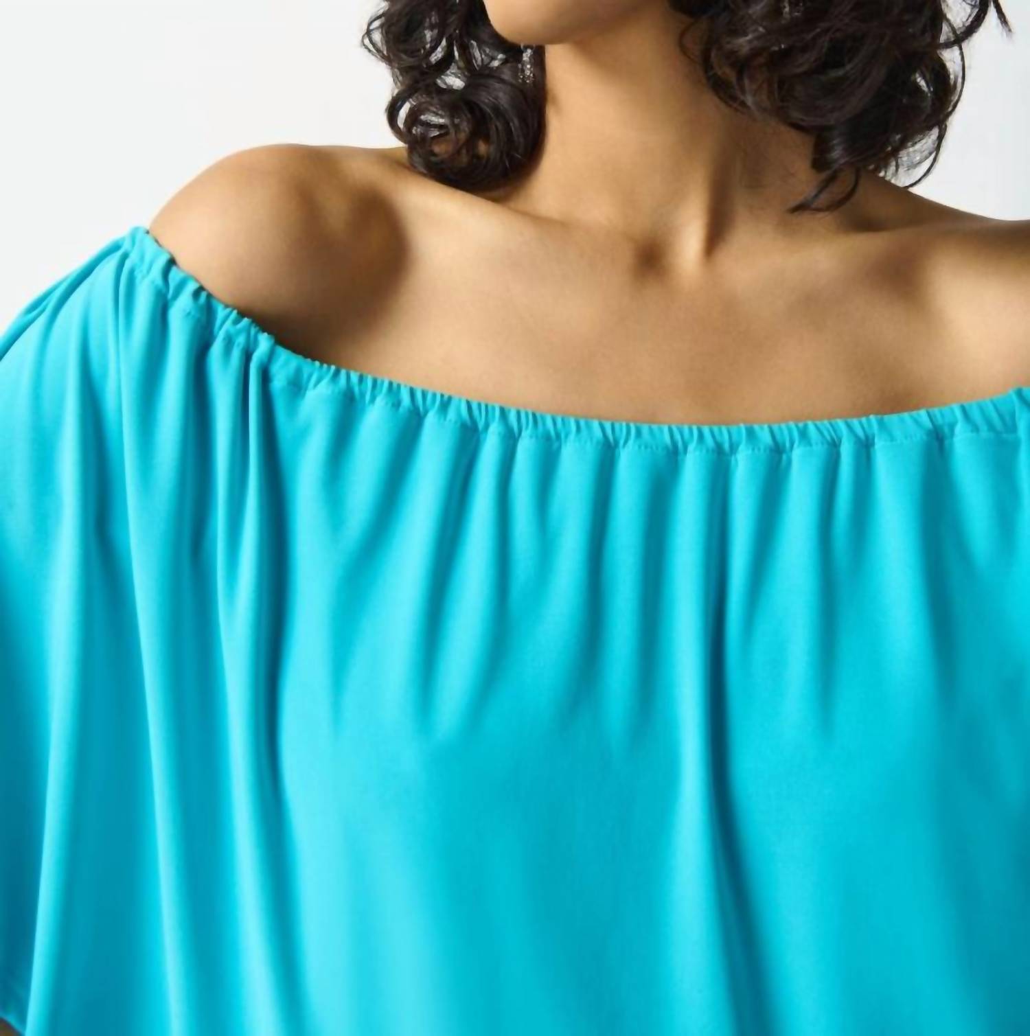 Joseph Ribkoff - Layered Shirred Off-shoulder Lightweight Top