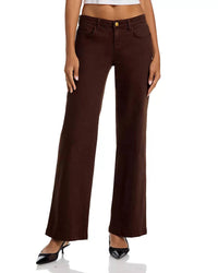 L'Agence Joanne Low Rise Wide Leg Denim Pant in brown - women's pants
