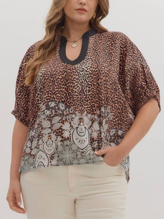 Entro - Wild Mix Black Printed Blouse