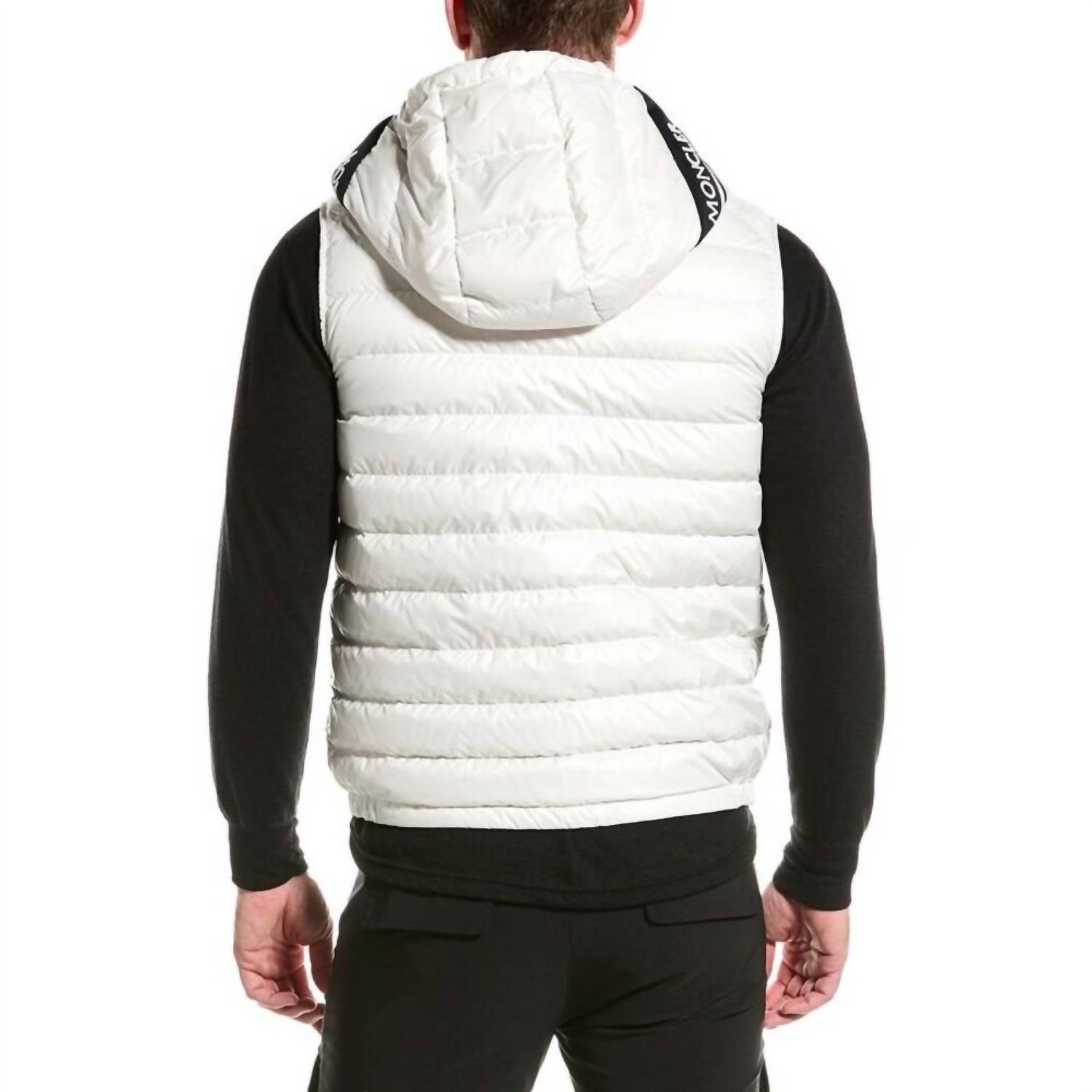 Moncler Down Vest in white - men's jacket - detail view