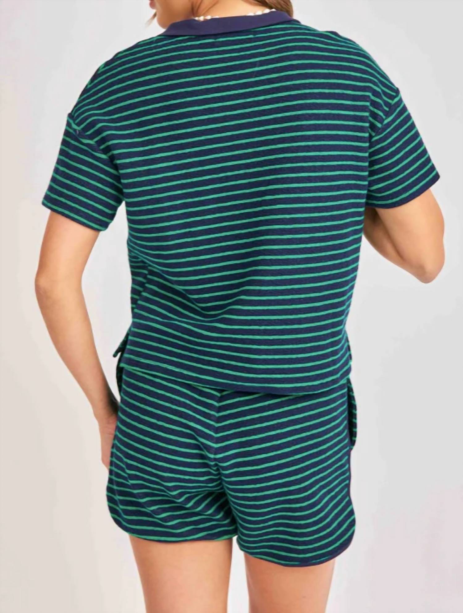Sadie & Sage - Jetty Stripe Polo Top