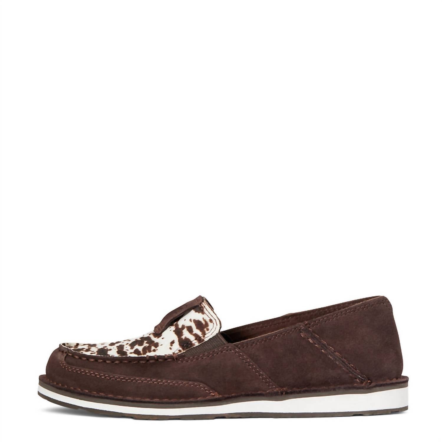 ARIAT Women's Cruiser Shoe in chocolate chip suede - women's flats - detail view