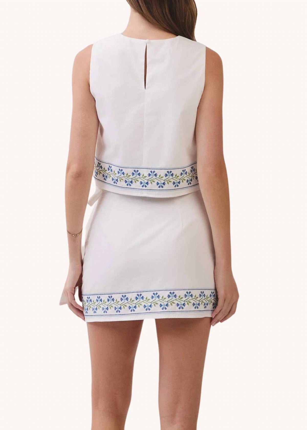 Tcec - Embroidered Wrap Mini Skirt