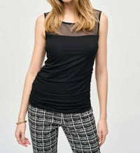 Joseph Ribkoff - MESH SLEEVELESS FITTED TOP