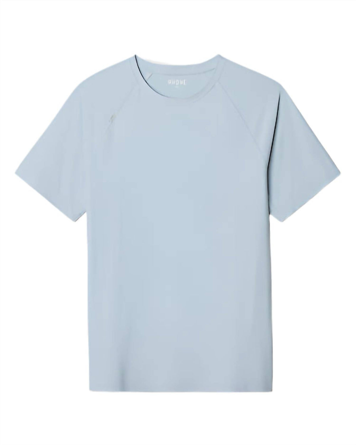 RHONE Reign Tech Short Sleeve T-shirt in arctic blue white heather - men's t-shirt - detail view