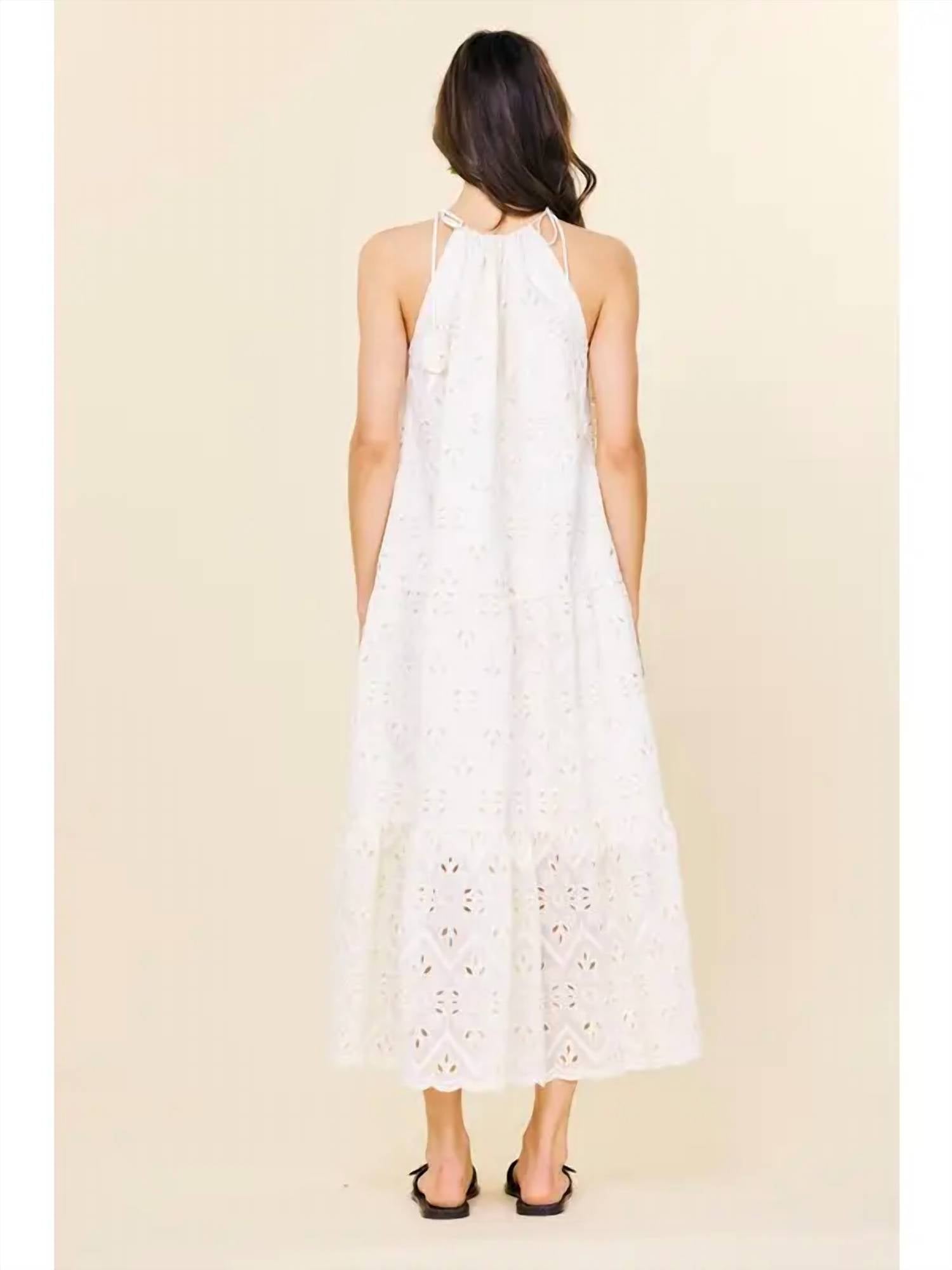 Skies Are Blue - Eyelet Tiered Maxi Dress