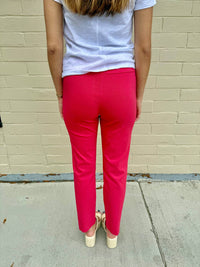 Krazy Larry - Pull-on Solid Watermelon Ankle Pants