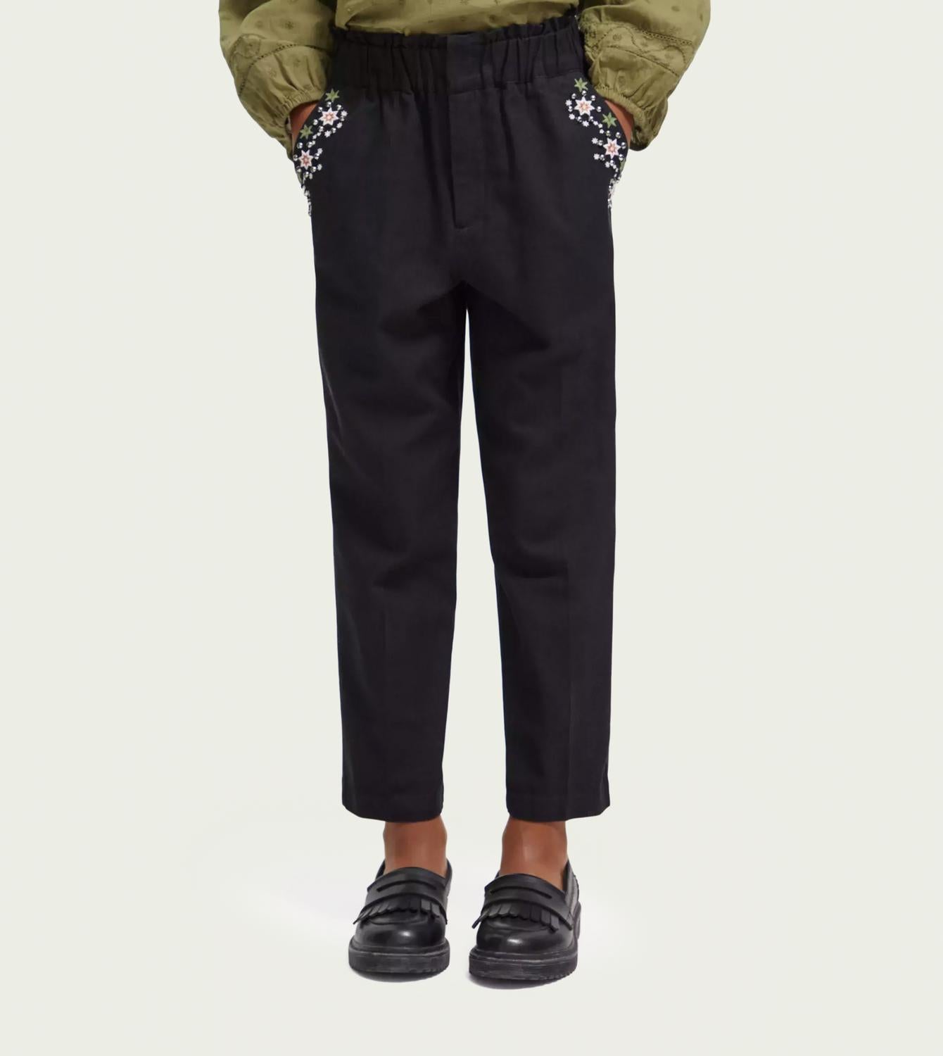 Scotch & Soda - High Rise Embroidered Pants