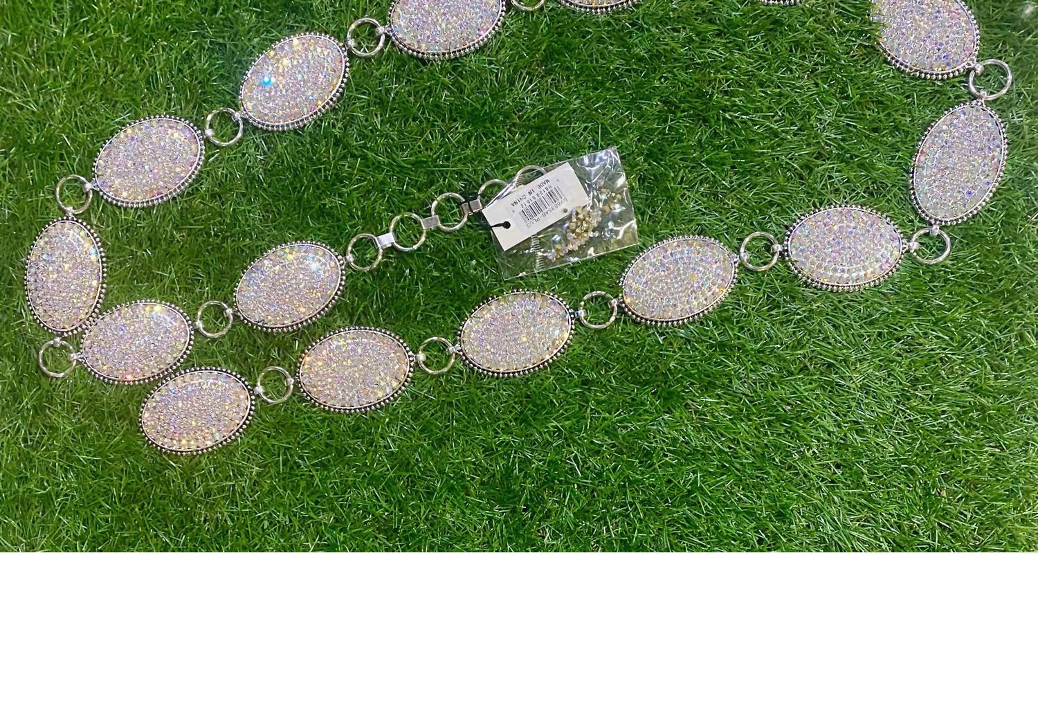 Southern Grace - Women's Ab Crystal Oval Concho Belt