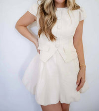 Mable - Grace Tweed Bubble Hem Mini Dress