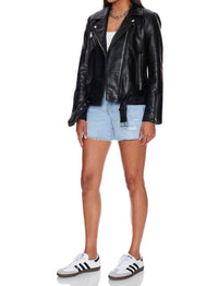 WithBlack Melissa Faux Leather Biker Jacket in black - women's jacket - alternate view
