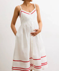 Hatch The Catalina Dress in white red - women's dress - alternate view